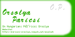 orsolya paricsi business card
